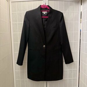 Tahari ASL Long Black Blazer Jacket EUC Size 6